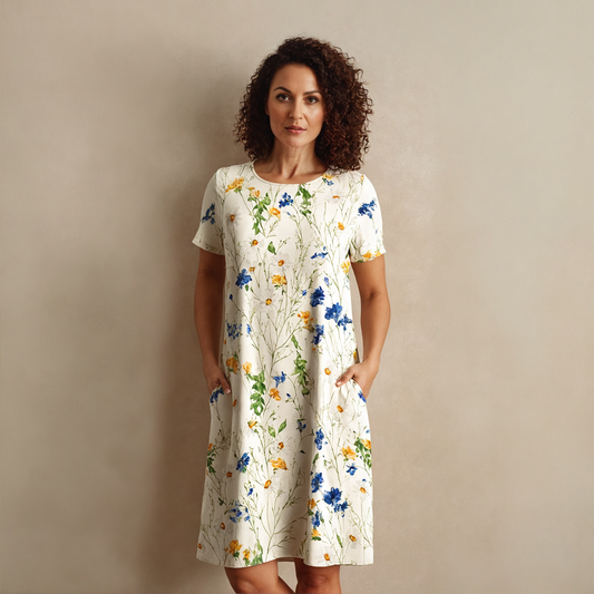 Hannah | Figurschmeichelndes Blumenkleid