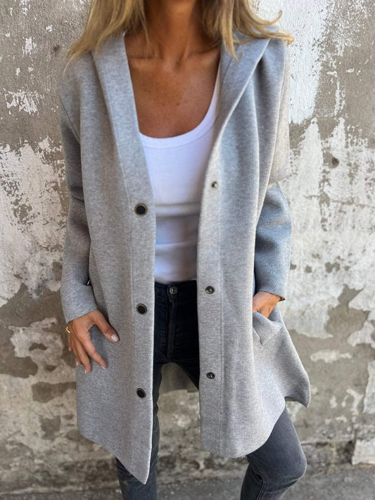 Norah | Lässige Einreihige Kapuzenjacke
